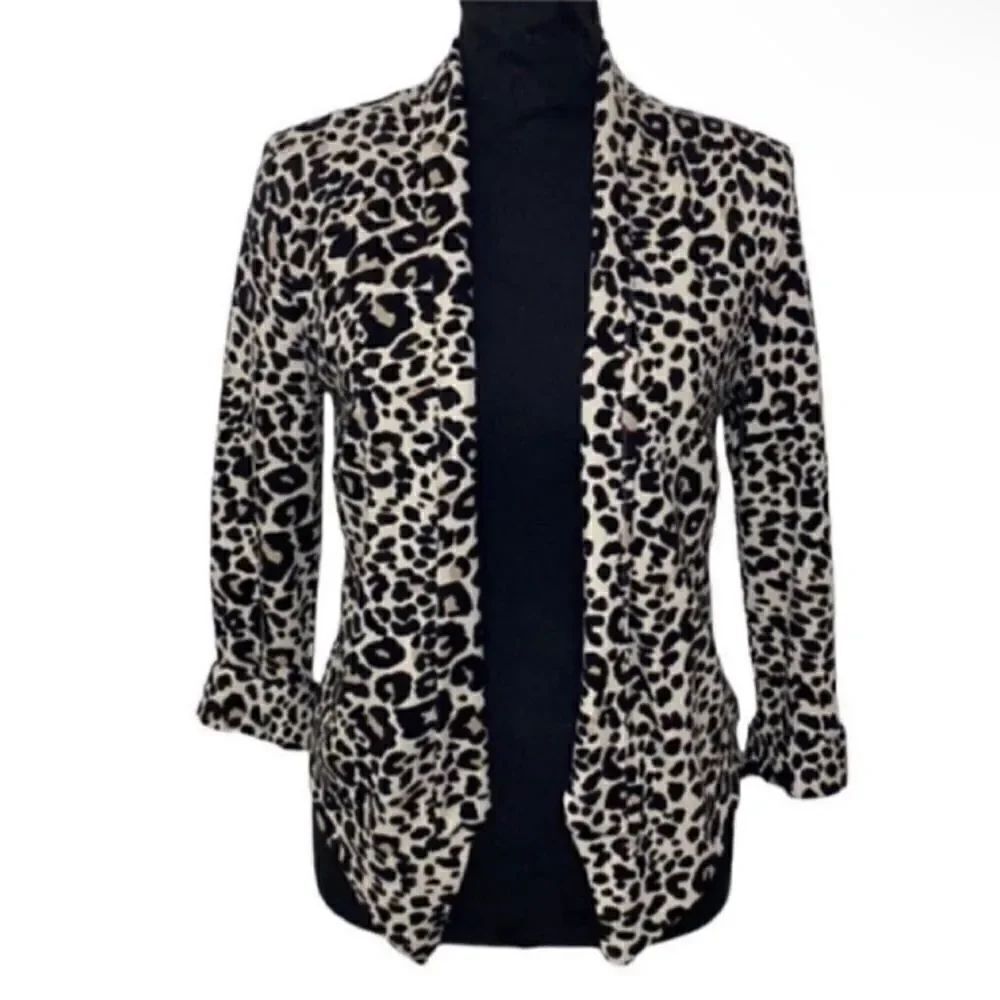 H&M Leopard Print Open Front Blazer (Size XS) - Picture 3 of 5